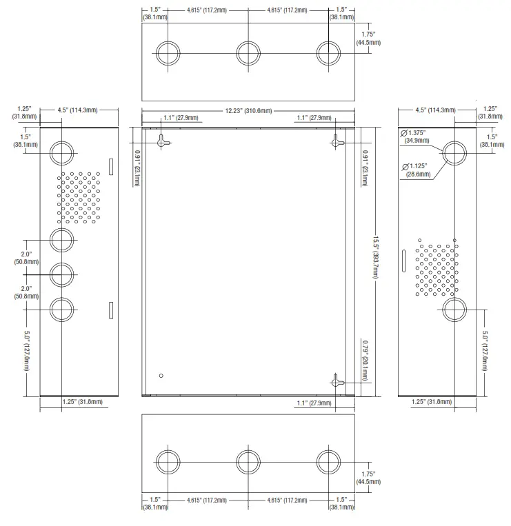Altronix eFlow104NA8 Series Dual Output Access Power Controllers - Enclosure Dimensions