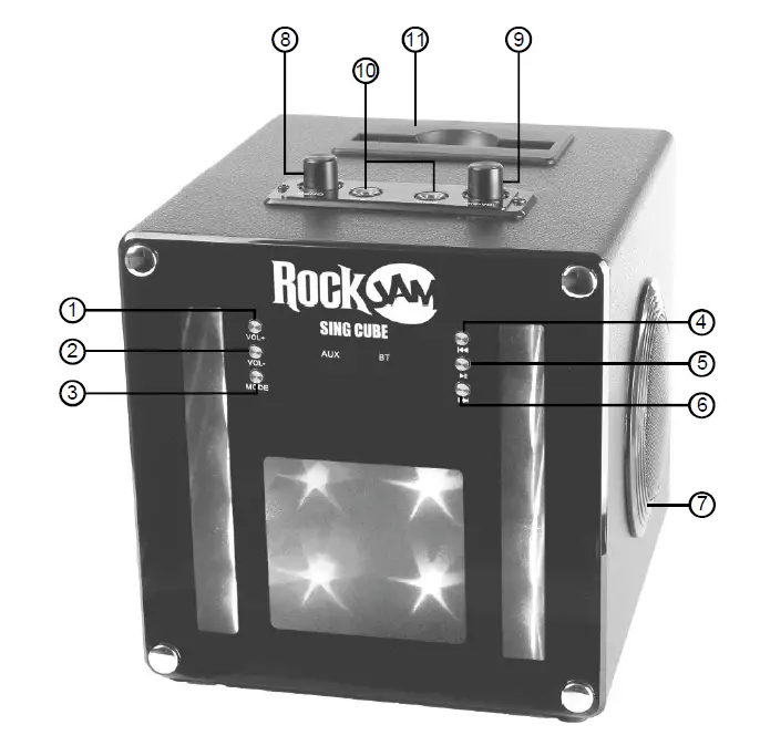 SingCube Rechargeable Bluetooth Karaoke Machine Lights and Two Microphone (1)