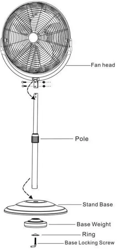 Goldair GCHV200 45cm High Velocity Pedestal Fan-fig1