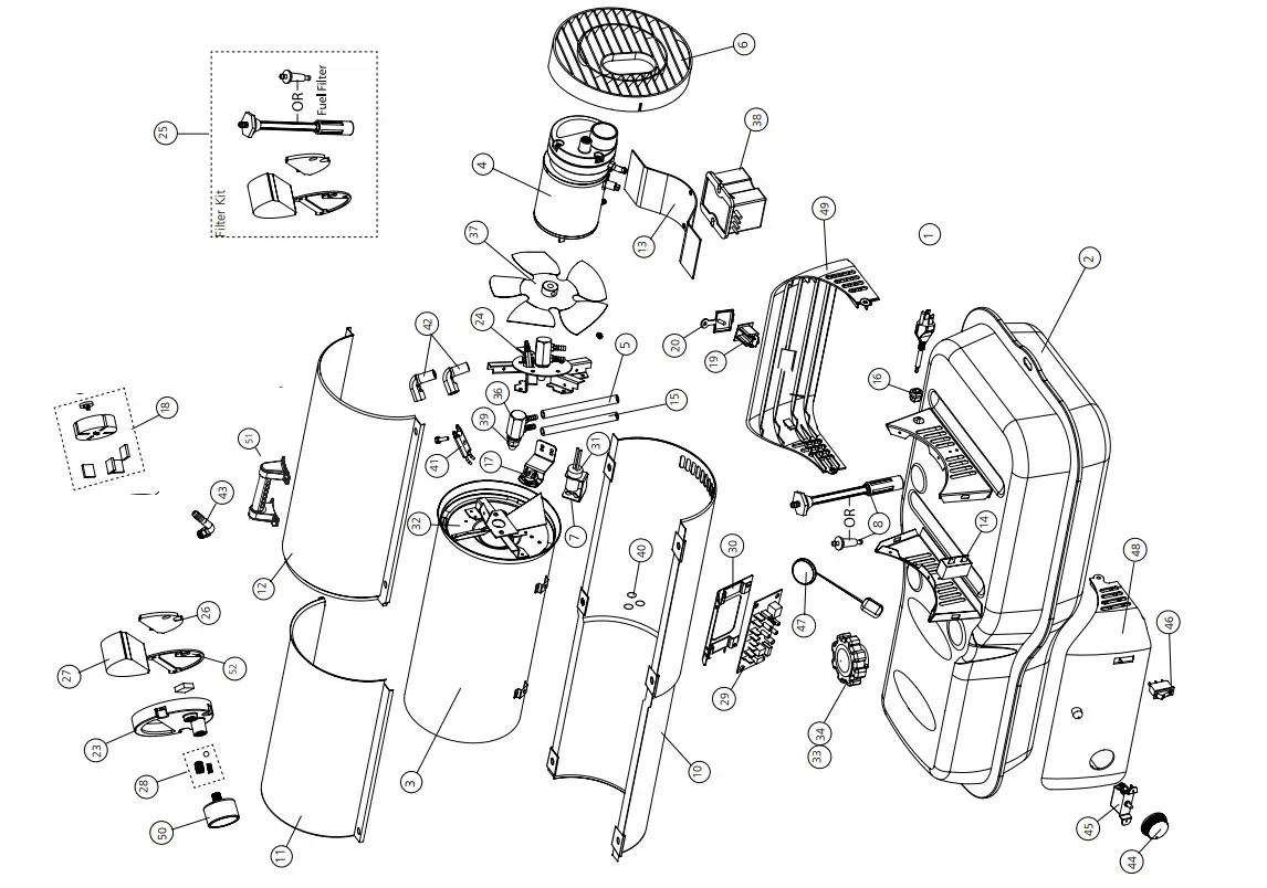 DEWALT DXH Series Kerosene Forced Aid Heater - Figure 2