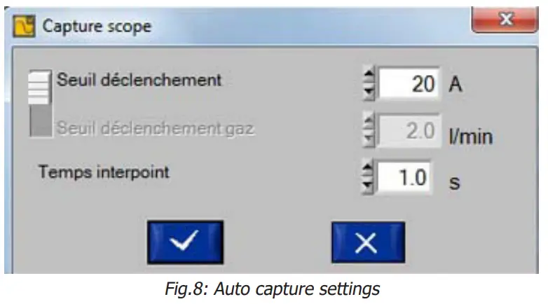 GYS EN1090 Validation Case Caliweld - Auto capture settings
