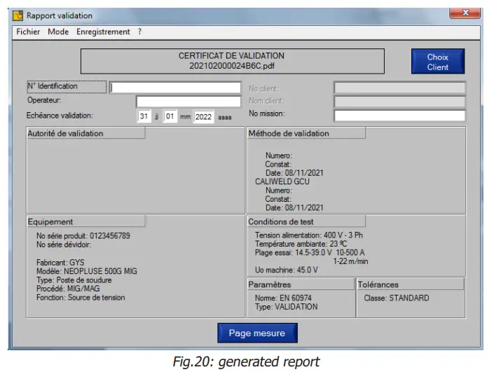 GYS EN1090 Validation Case Caliweld - generated report