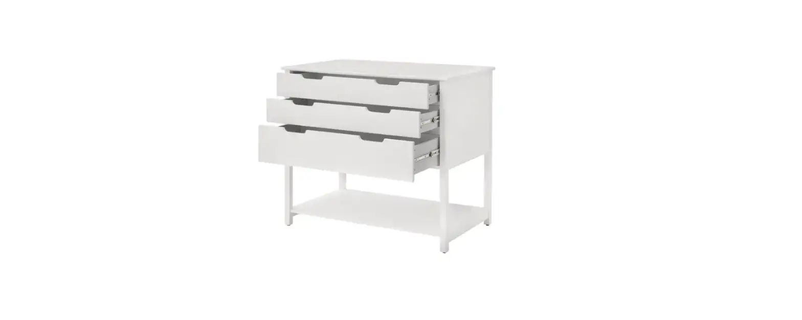 Stylewell Crf-007-wh 42 Inch White 3 Drawer Table With Shelf User Guide