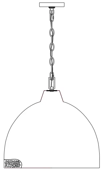 BARTOW 479821 Antique Silver Industrial Dome Pendant Light