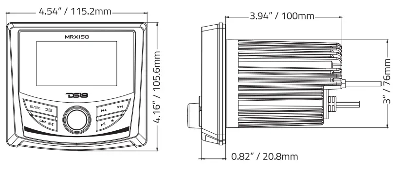 DS18 MRX150 Marine and Powersports Head Unit - 6