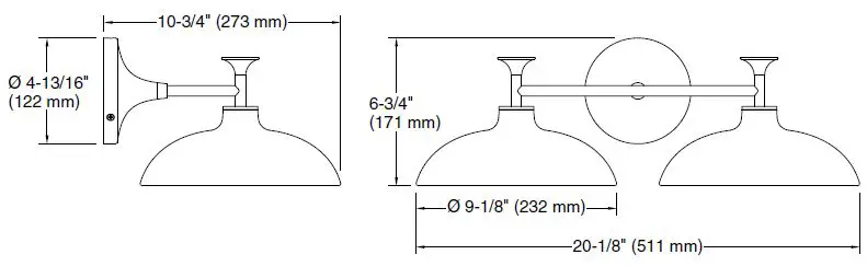 KOHLER K-31769-SC02 20 Inch Two-Light Sconce-1
