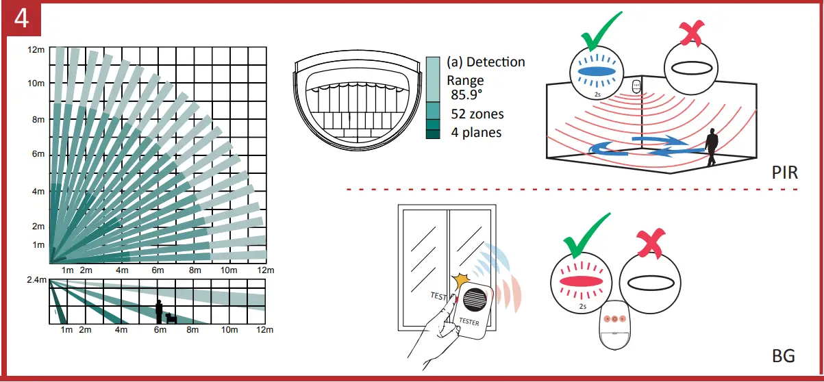 HIKVISION DS-PDPG12P-EG2-WB Wireless PIR-Glass - 4