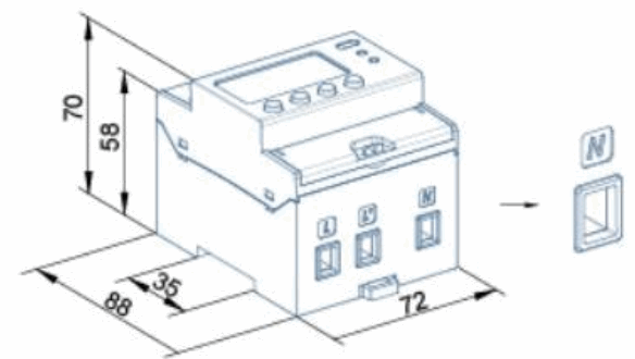 EcoDHOME MyPM01S Meter for Single-phase systems - fig