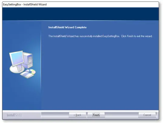 SAMSUNG Easy Setting Box Screen Splitting Application - Click Finish