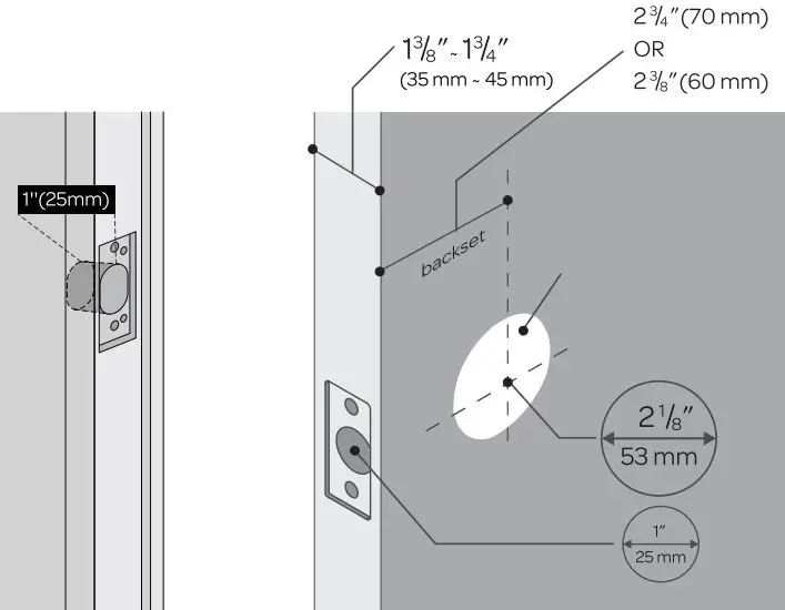 Ultraloq U-Bolt WiFi V1.3 Installation Guide - Check the door's dimensions