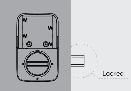 Ultraloq U-Bolt WiFi V1.3 Installation Guide - Rotate the knob and keep it in a horixontal position to stay locked