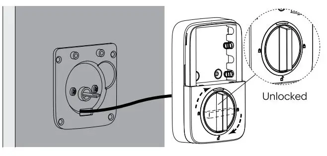 Ultraloq U-Bolt WiFi V1.3 Installation Guide - Rotate the knob and keep it in a vertical position to stay unlocked