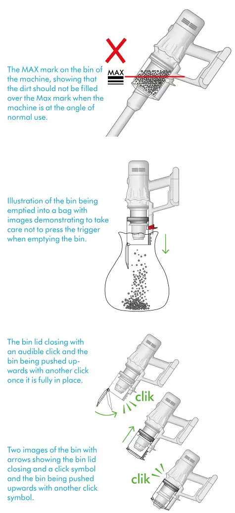 dyson 620 Digital Slim Cordless Vacuum Cleaner - Emptying your bin