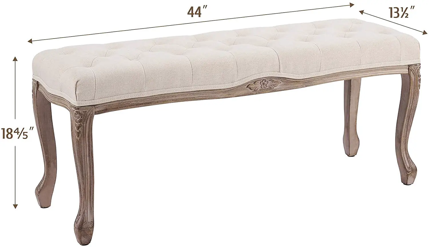 44 Inch French Vintage Bench