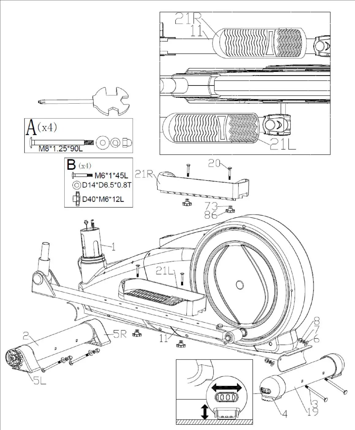 insportline IN 3651 Elliptical Trainer Atlanta Black- STEP 1