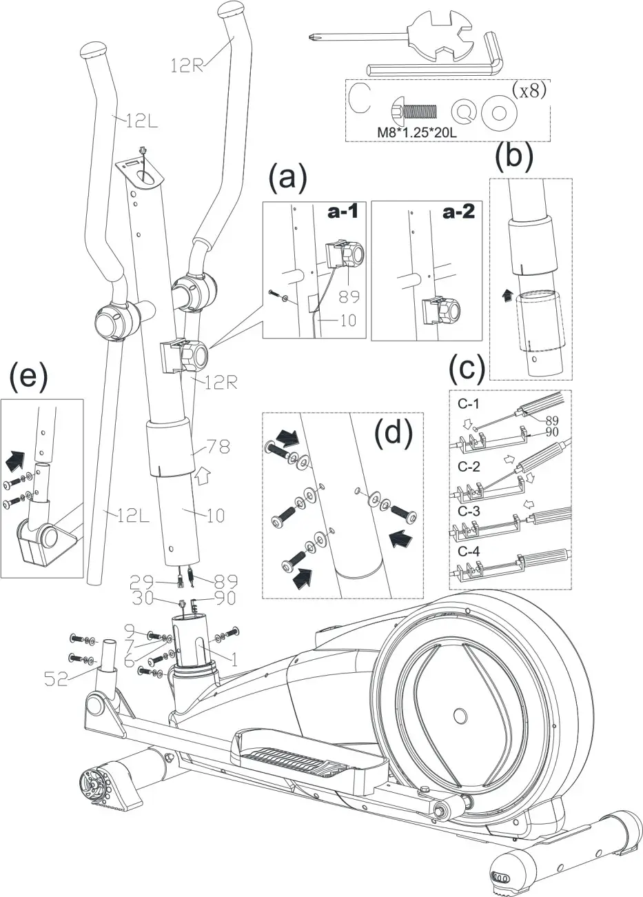 insportline IN 3651 Elliptical Trainer Atlanta Black- STEP 2
