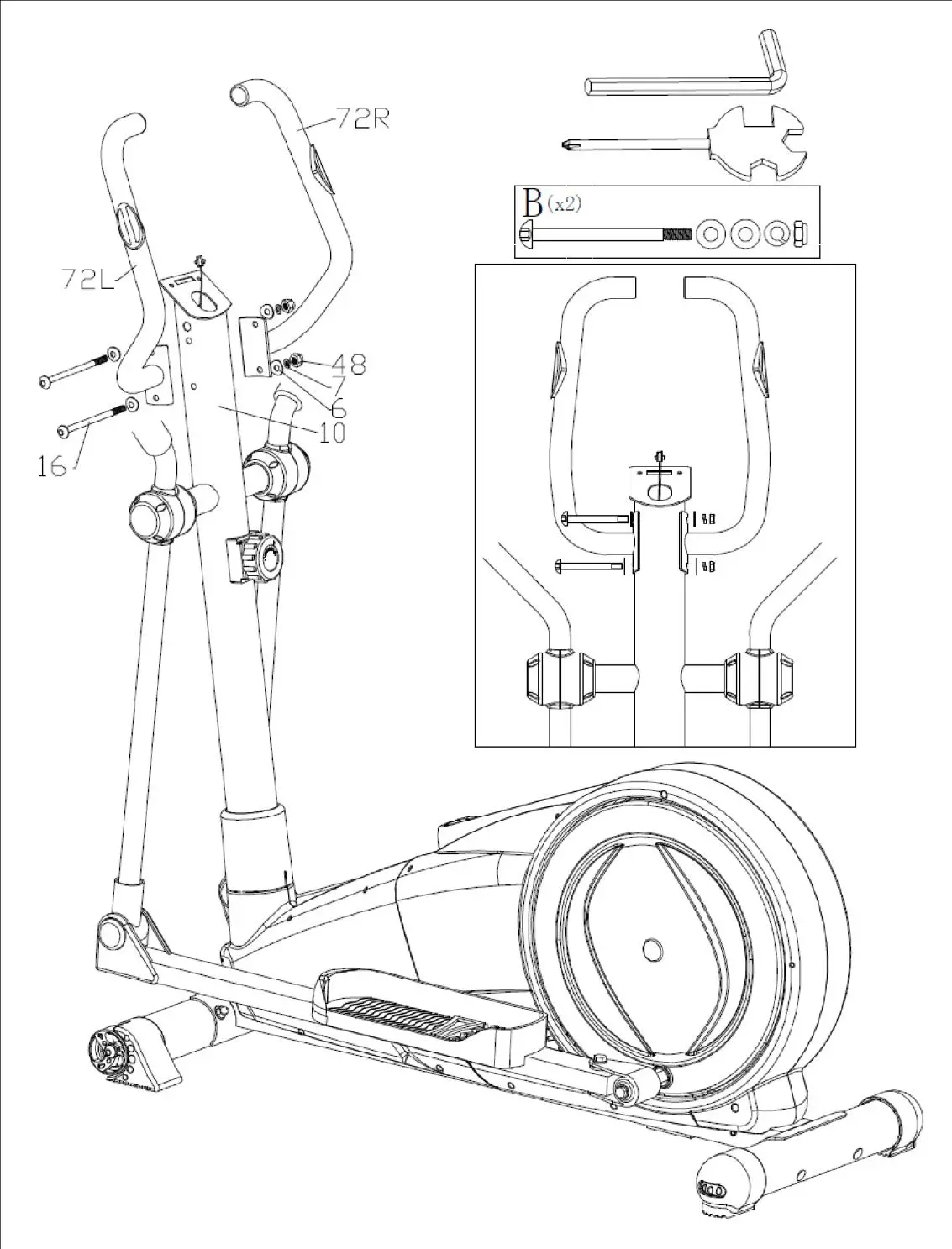 insportline IN 3651 Elliptical Trainer Atlanta Black- STEP 3
