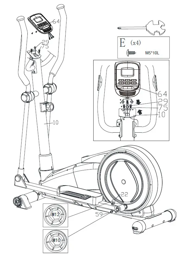 insportline IN 3651 Elliptical Trainer Atlanta Black-STEP 4