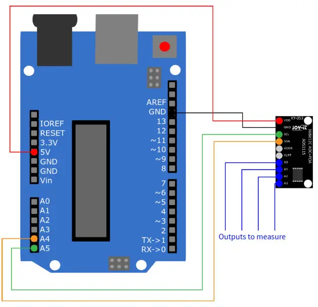 JOY-iT COM-KY053ADC Analog-Digital Converter- Connection 3