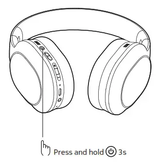 NOKIA E1200ANC Essential Wireless Headphones- Powering on