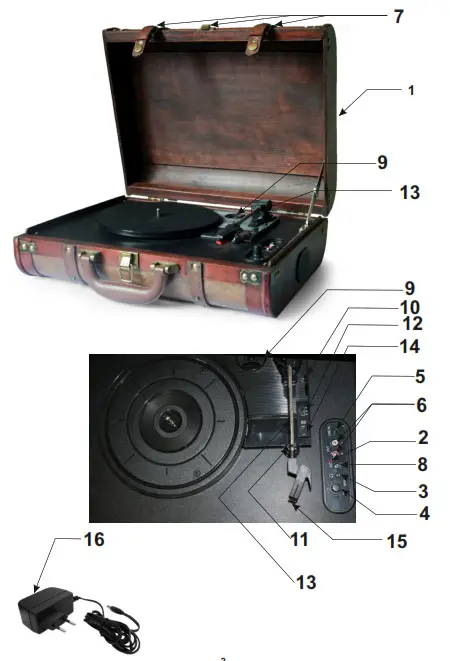 camry CR 1149 Suitcase Turntable- Overview