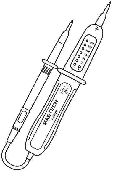 MASTECH MS8922B Voltage Tester with RCD - Cover