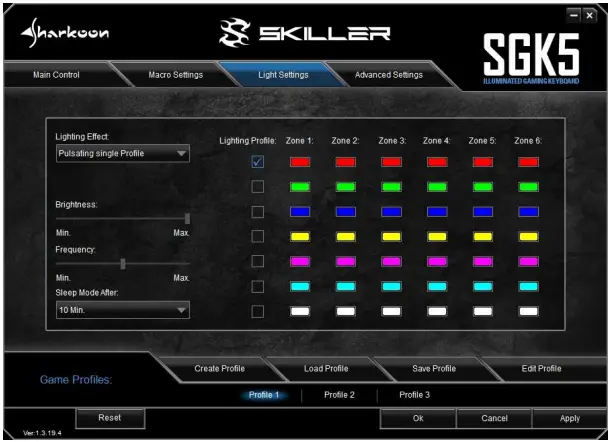 Sharkoon Skiller SGK5 Gaming Keyboard - Light Settings 2