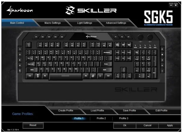 Sharkoon Skiller SGK5 Gaming Keyboard - Main Control