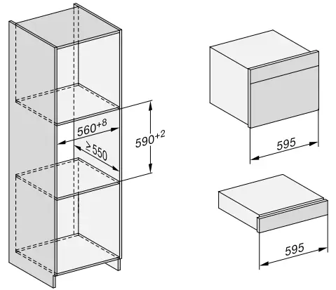 Combination appliance for niches with a height of 450 mm
