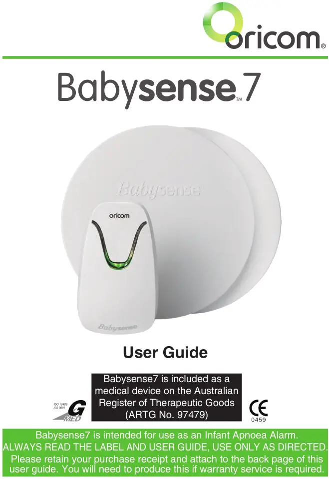oricom Babysense7 User Guide