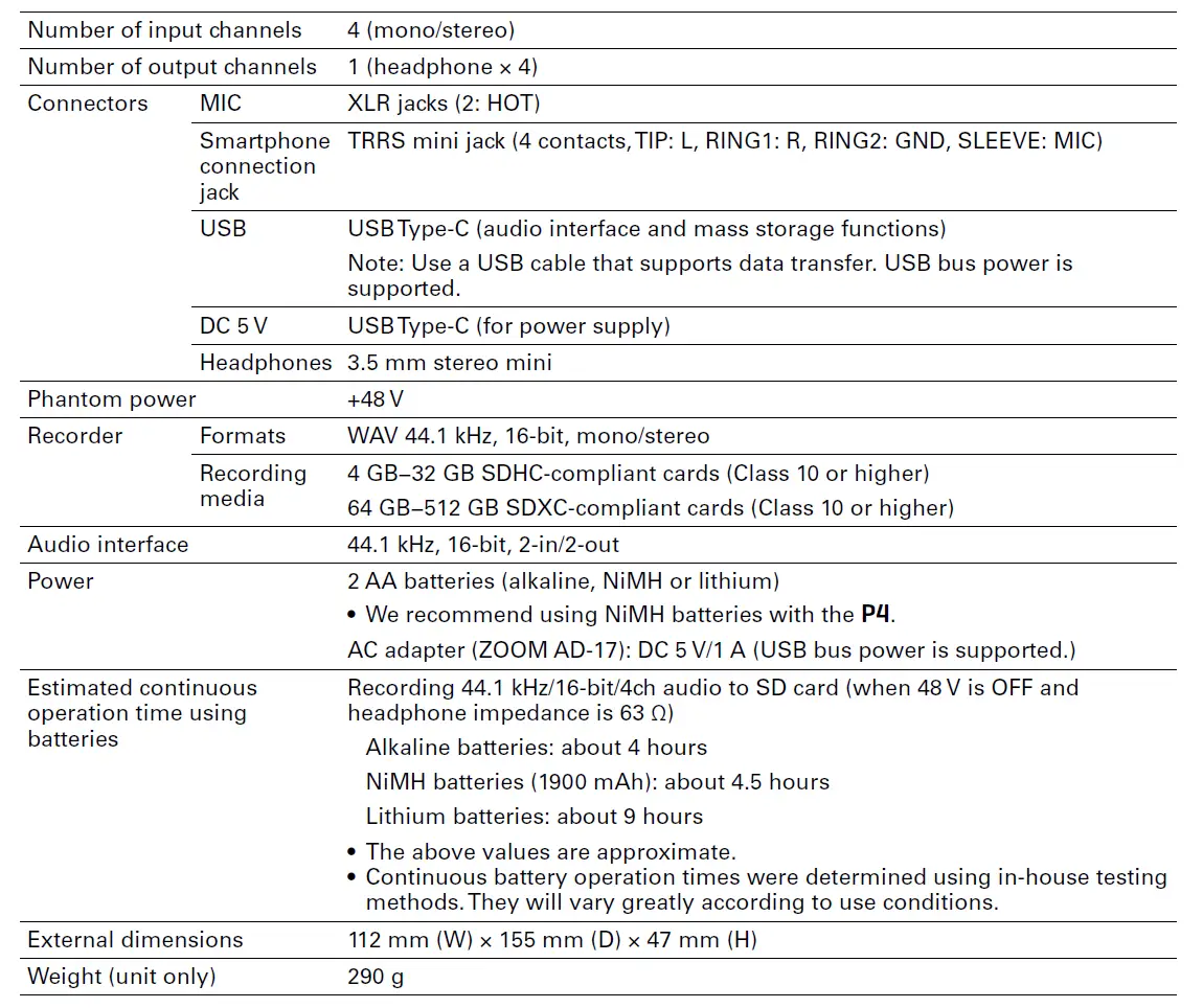 ZOOM- P4- PodTrak -Portable- Multitrack -Podcast- Recorder -27