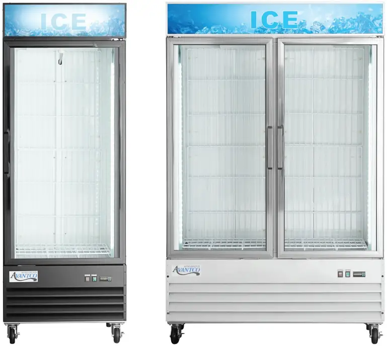 AVANTCO 178GDICE24FB Indoor Glass Door Ice Merchandisers