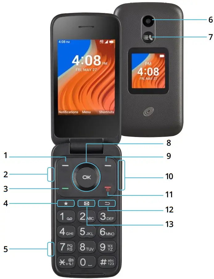alcatel ALT408DL TCL Flip 2 4GB Flip Phone - Overtview