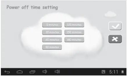 GoGEN MAX PAD 7 TAbleT - Power off time setting