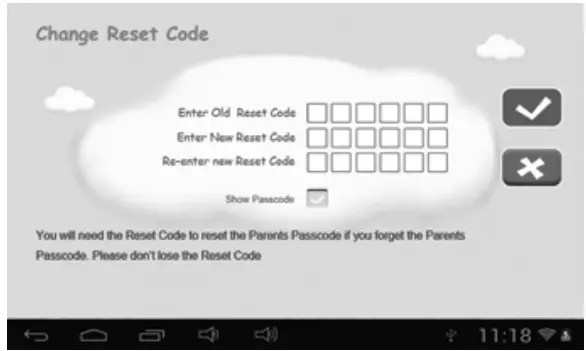 GoGEN MAX PAD 7 TAbleT - change reset code