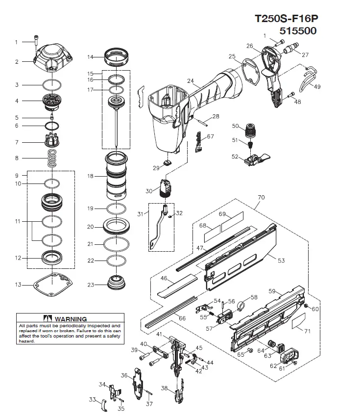 Paslode T250S-F16P 16 Gauge Straight Finish Nailer fig 10