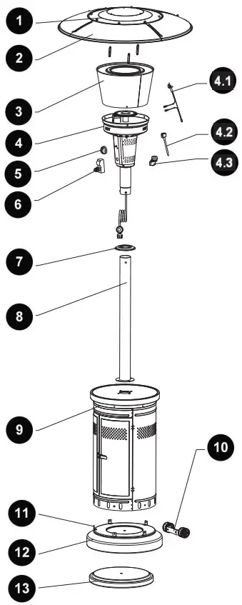 garden treasures GAS Patio Heater-Lighting12
