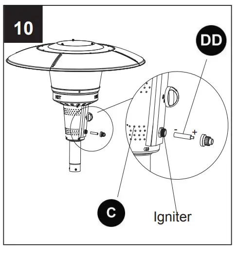 garden treasures GAS Patio Heater-PACKAGE HARDWARE ASSEMBL710Y
