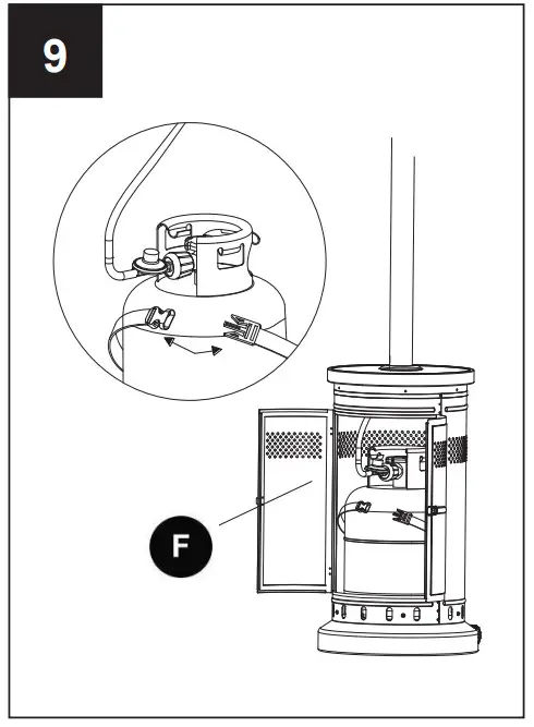 garden treasures GAS Patio Heater-PACKAGE HARDWARE ASSEMBL7Y 9