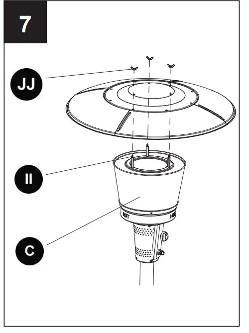 garden treasures GAS Patio Heater-PACKAGE HARDWARE ASSEMBL7Y