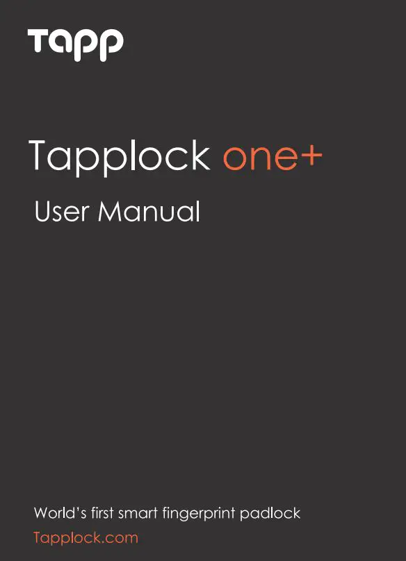 Tapplock one+ User Manual
