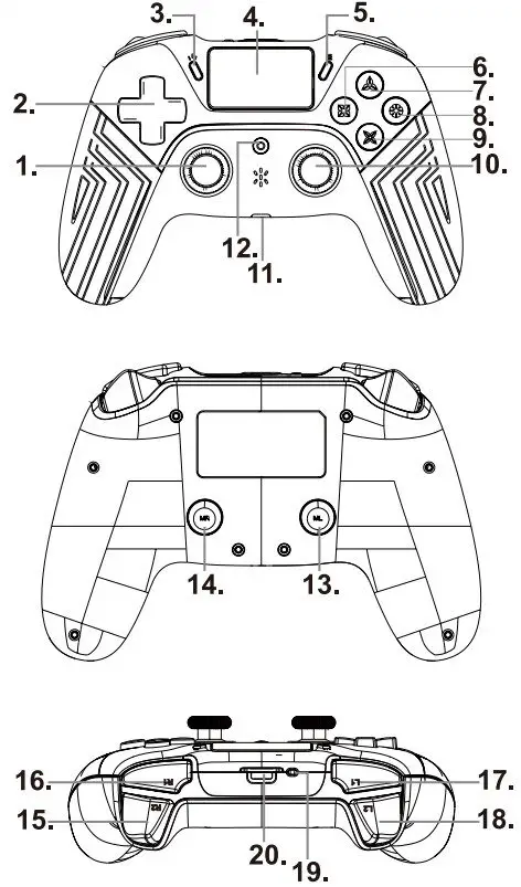 Targetever FG02B Wireless Gamepad Controller For PS4 - Figure