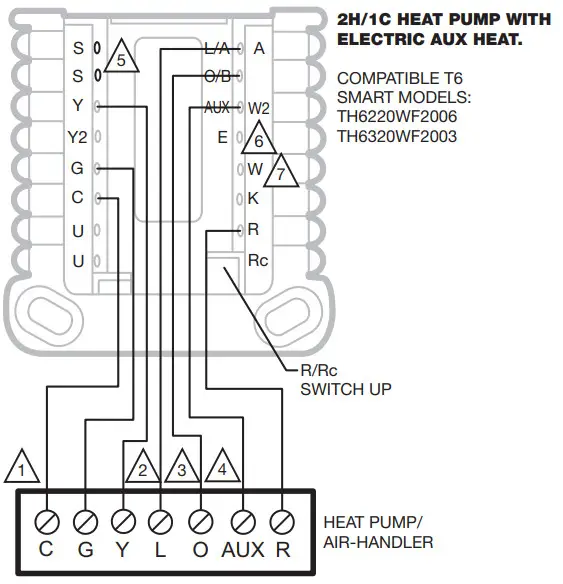 resideo T6 Pro Smart Wiring Diagrams - Electric Aux