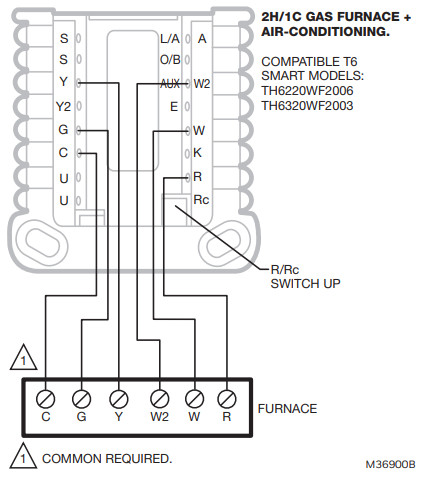 resideo T6 Pro Smart Wiring Diagrams -Gas Furnace2