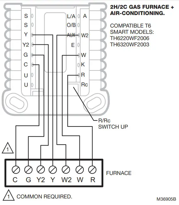 resideo T6 Pro Smart Wiring Diagrams - Gas Furnace3
