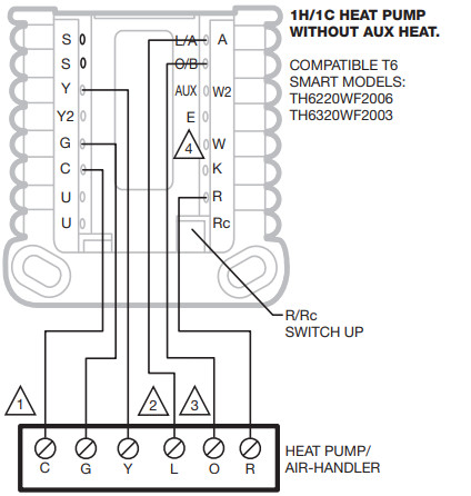 resideo T6 Pro Smart Wiring Diagrams -Heat Pump