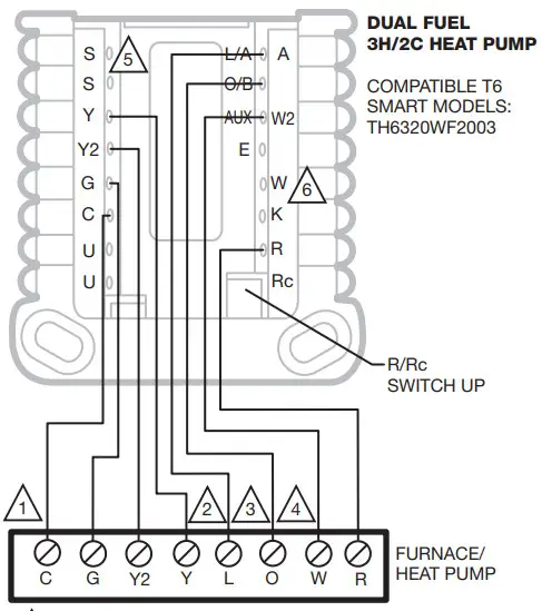 resideo T6 Pro Smart Wiring Diagrams - Heat Pump3