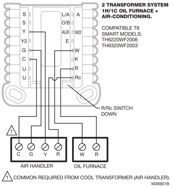 resideo T6 Pro Smart Wiring Diagrams -Transformer System