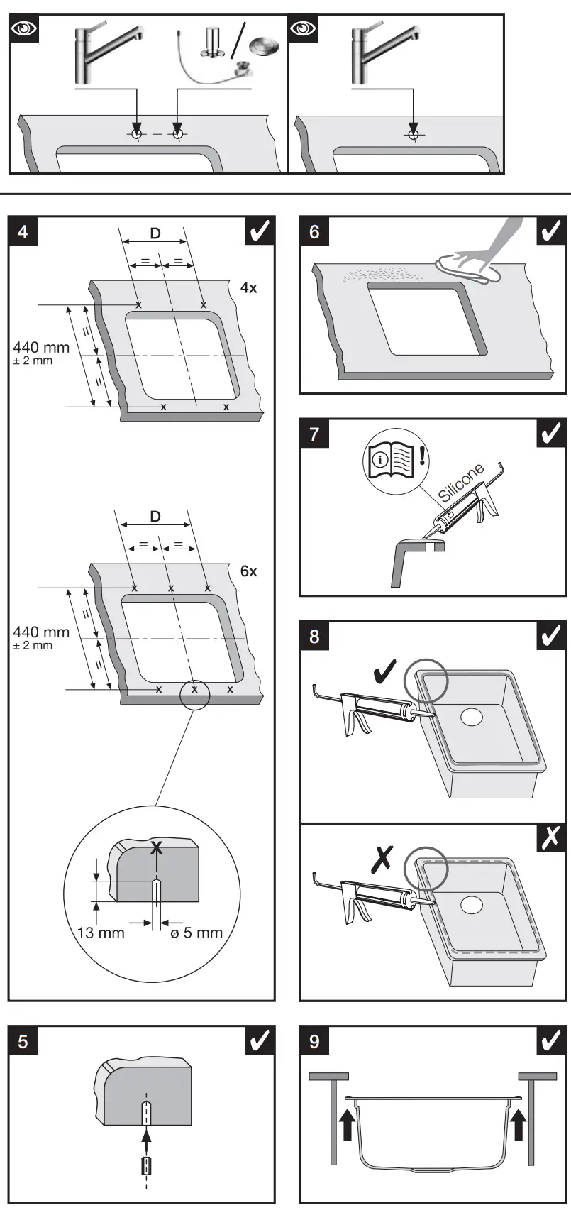 BLANCO 400 U Silgranit Metallic Silgranit Undermount Sink - fig