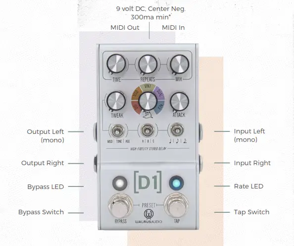 WALRUS AUDIO MAKO Series D1 High-Fidelity Delay fig 3